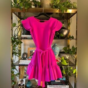 Cynthia Rowley Contemporary Collection Hot Pink Ruffle Shift Dress